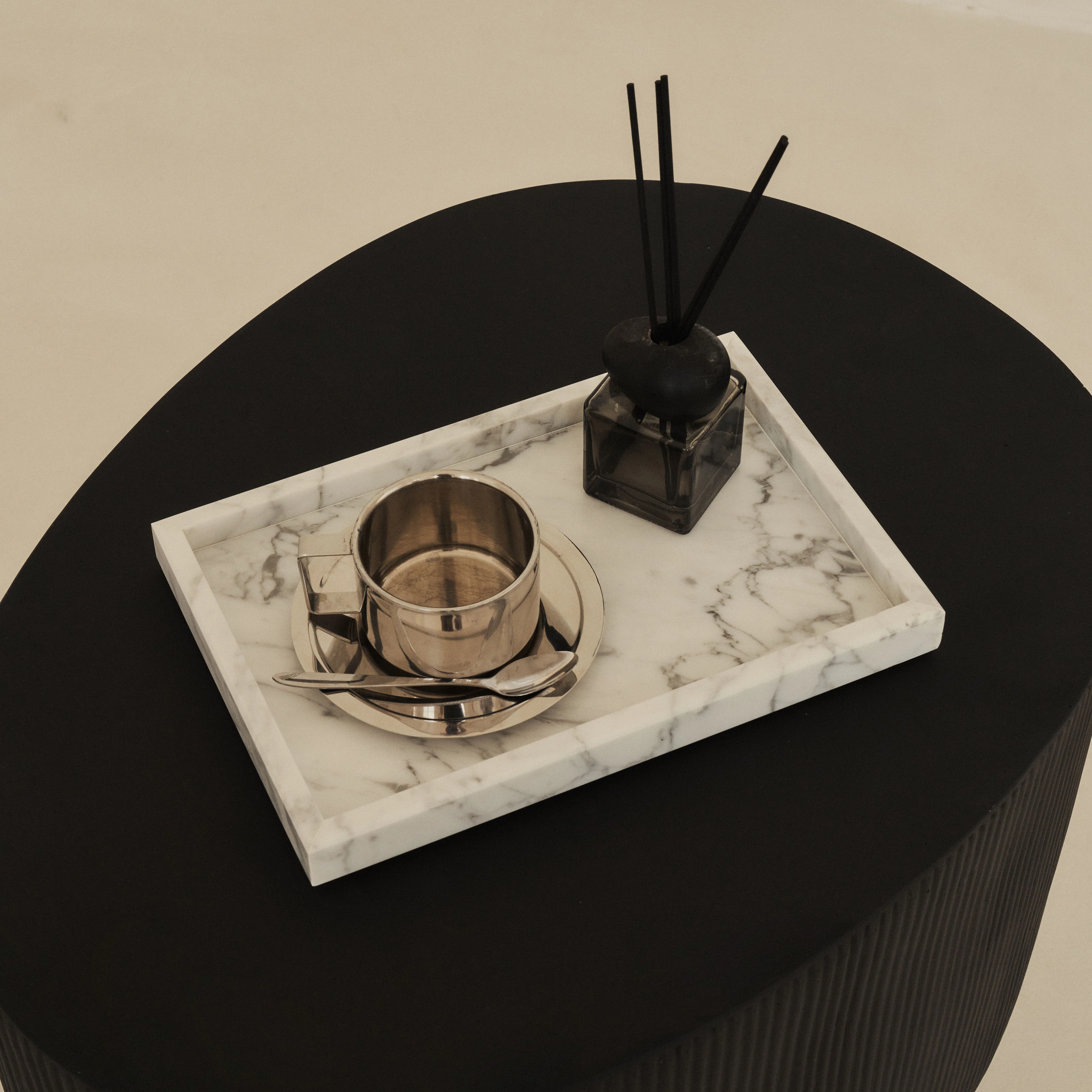 Travara - White Marble Large Rectangular Decorative Tray - Image 8