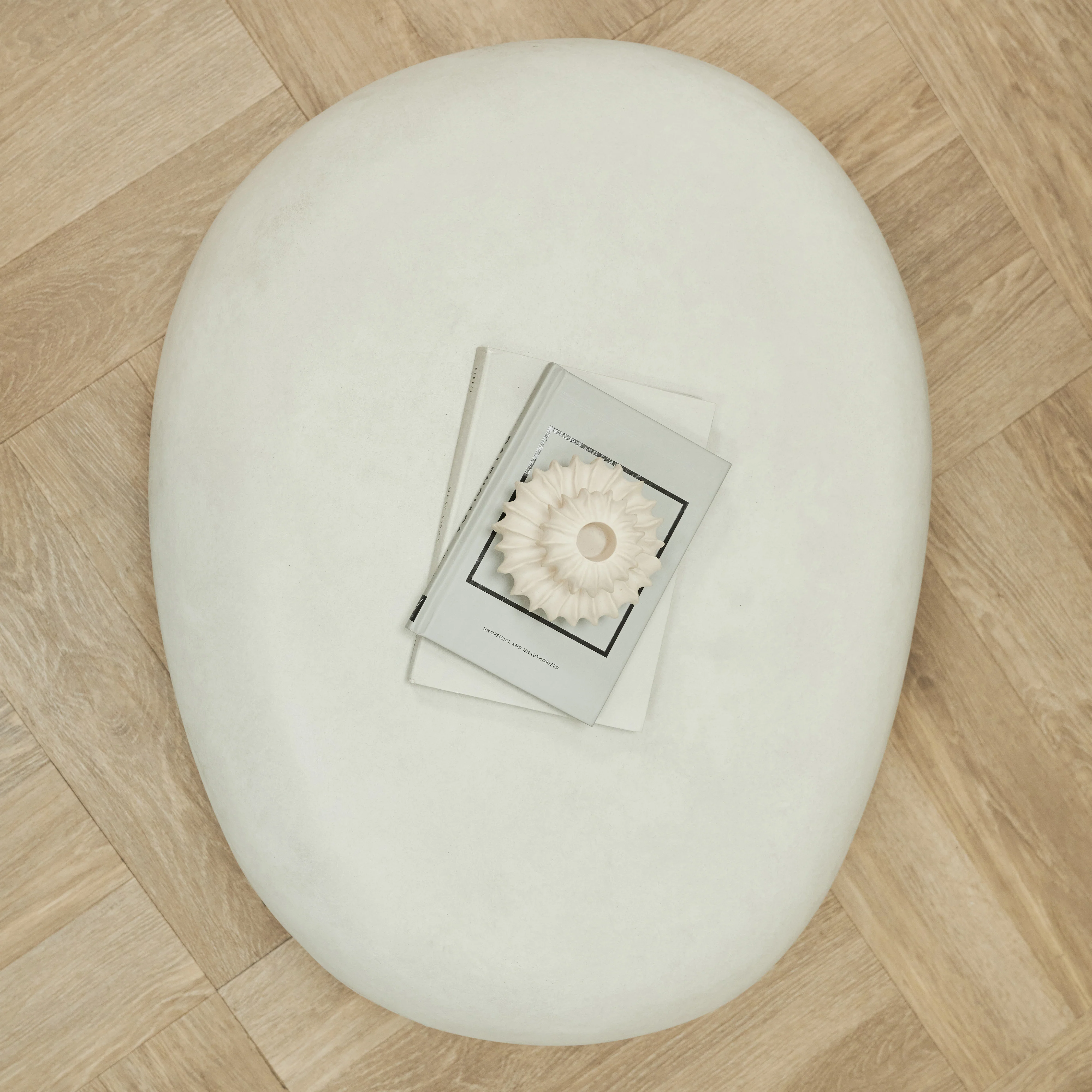 Zola - Minimal Concrete Pebble Coffee Table Large - Image 6
